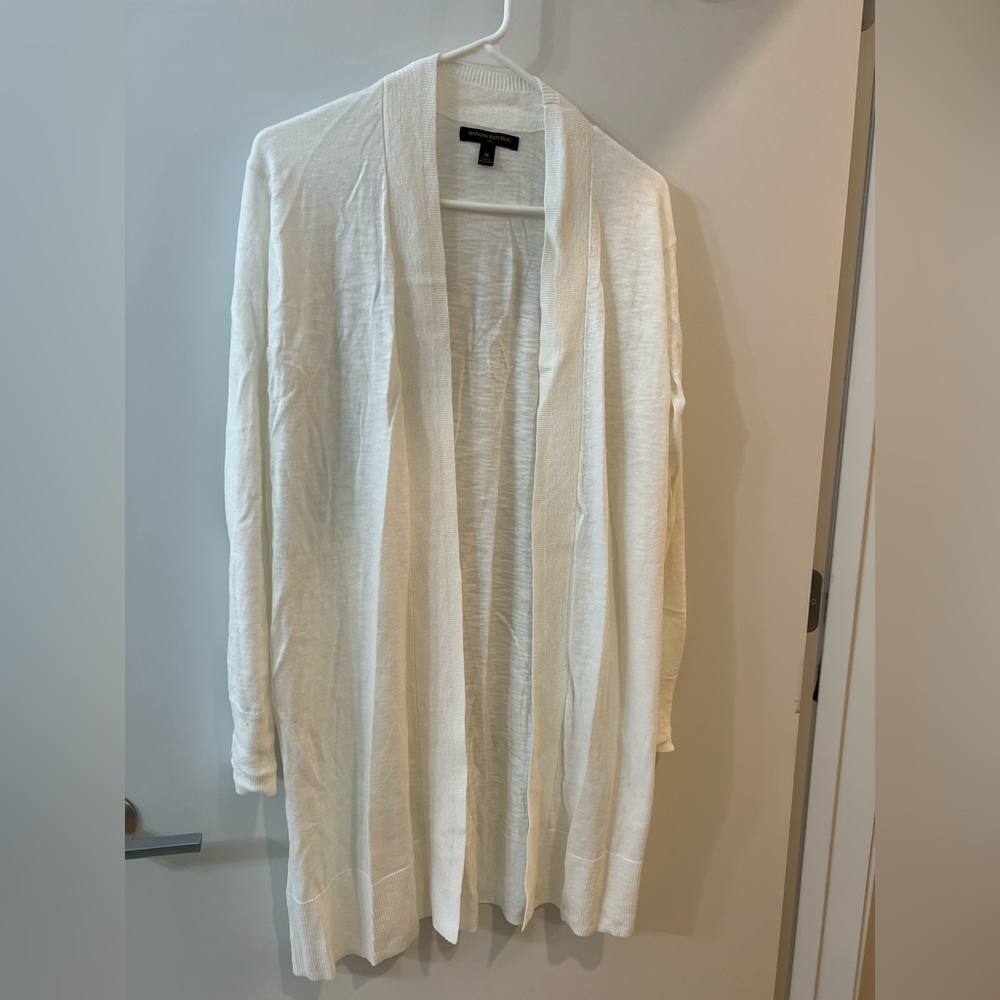 Long Cardigan (White) - Banana Republic
